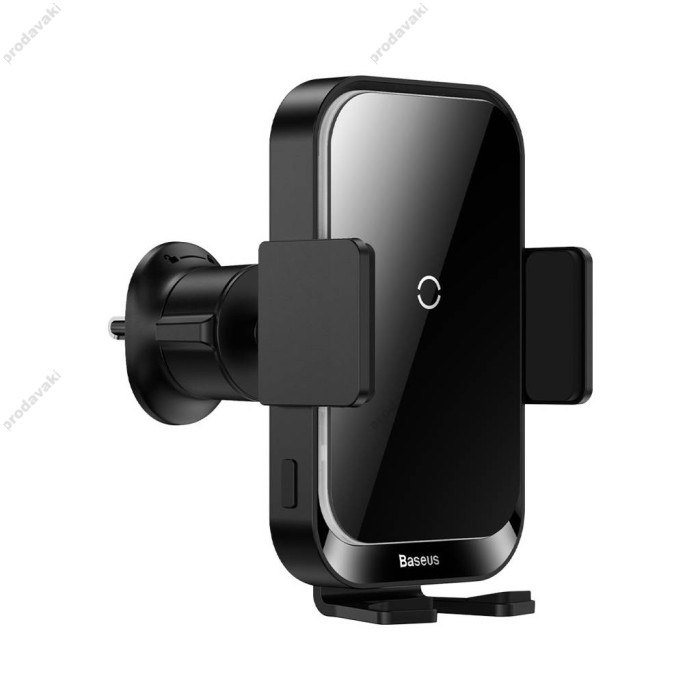 Автомобільний тримач із бездротовою зарядкою Baseus Halo car holder with 15W inductive charger Black SUDD000001