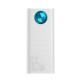 Повербанк портативний акумулятор Power Bank Baseus Amblight Digital Display 65W 30000 mAh White PPLG000102