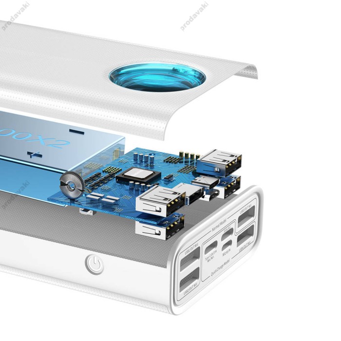 Повербанк портативний акумулятор Power Bank Baseus Amblight Digital Display 65W 30000 mAh White PPLG000102