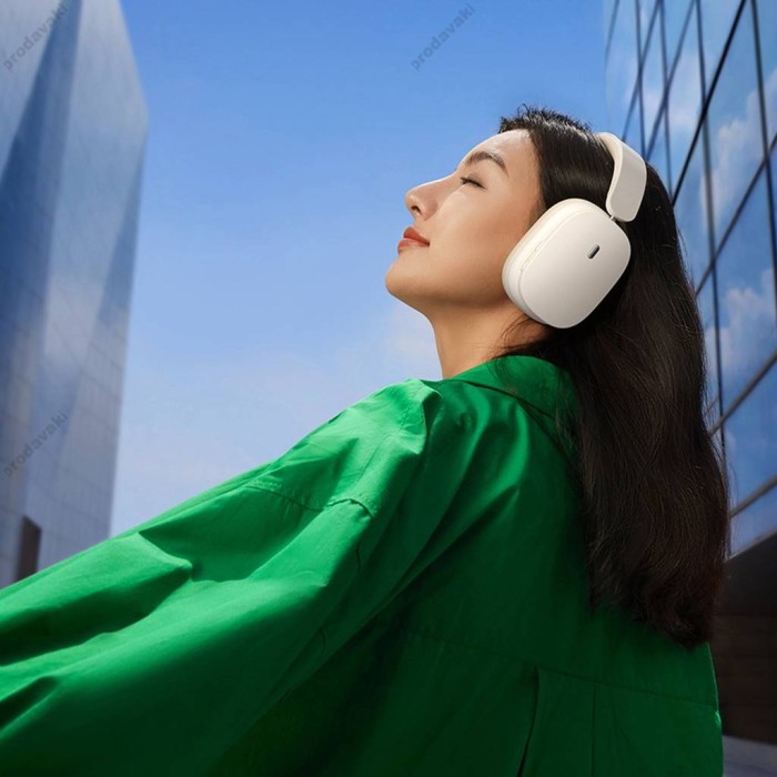 Бездротові Bluetooth навушники Baseus Bowie H1 Noise-Cancelling Wireless Headphones White (NGTW230002)
