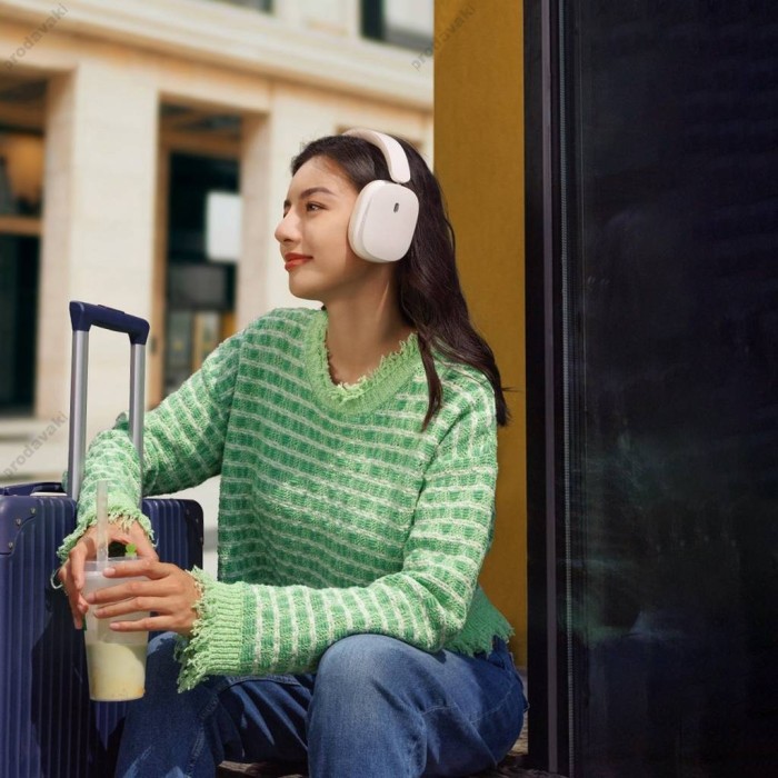 Бездротові Bluetooth навушники Baseus Bowie H1 Noise-Cancelling Wireless Headphones White (NGTW230002)