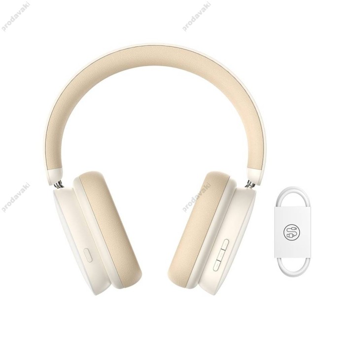 Бездротові Bluetooth навушники Baseus Bowie H1 Noise-Cancelling Wireless Headphones White (NGTW230002)