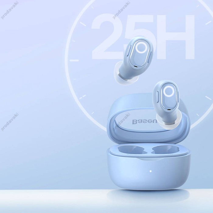 Бездротові Bluetooth навушники Baseus Bowie WM02 True Wireless Earphones BT 5.3 Blue NGTW180003