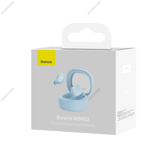 Бездротові Bluetooth навушники Baseus Bowie WM02 True Wireless Earphones BT 5.3 Blue NGTW180003