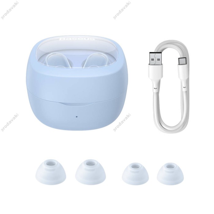 Бездротові Bluetooth навушники Baseus Bowie WM02 True Wireless Earphones BT 5.3 Blue NGTW180003