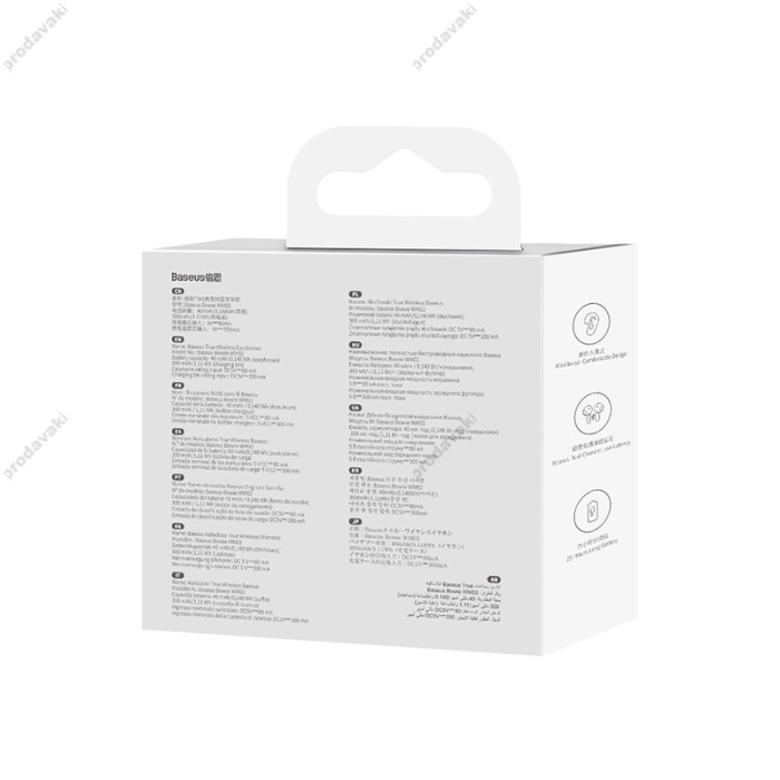 Бездротові Bluetooth навушники Baseus Bowie WM02 True Wireless Earphones BT 5.3 Creamy-white NGTW180002