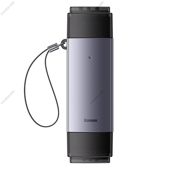 Кардрідер Baseus Lite Series USB-A/Type-C to SD/TF Card Reader Grey WKQX060113