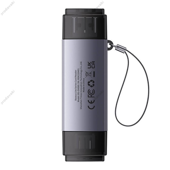 Кардрідер Baseus Lite Series USB-A/Type-C to SD/TF Card Reader Grey WKQX060113