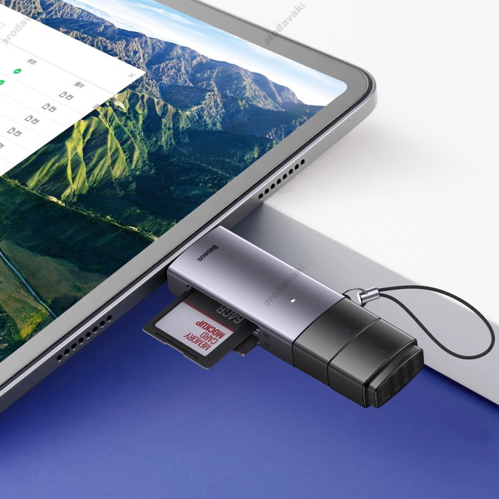Кардрідер Baseus Lite Series USB-A/Type-C to SD/TF Card Reader Grey WKQX060113
