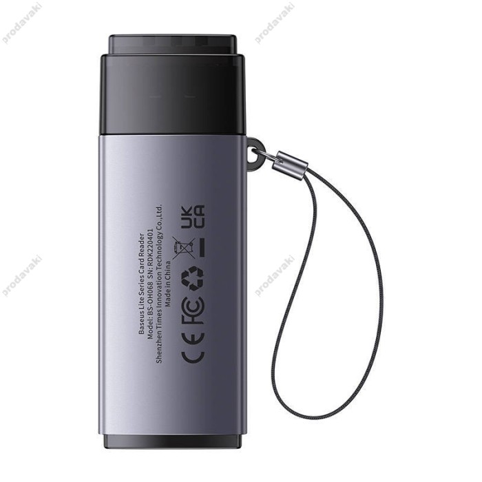 Кардрідер Baseus Lite Series USB-A to SD/TF Card Reader Grey WKQX060013