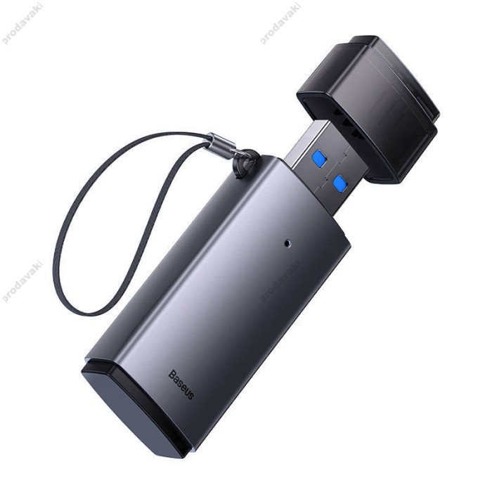 Кардрідер Baseus Lite Series USB-A to SD/TF Card Reader Grey WKQX060013