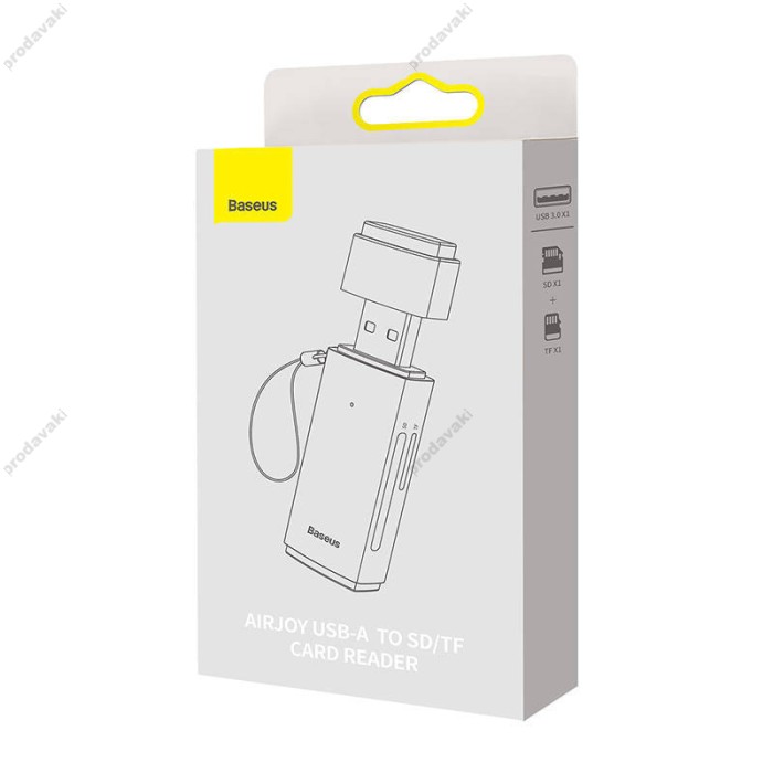 Кардрідер Baseus Lite Series USB-A to SD/TF Card Reader Grey WKQX060013