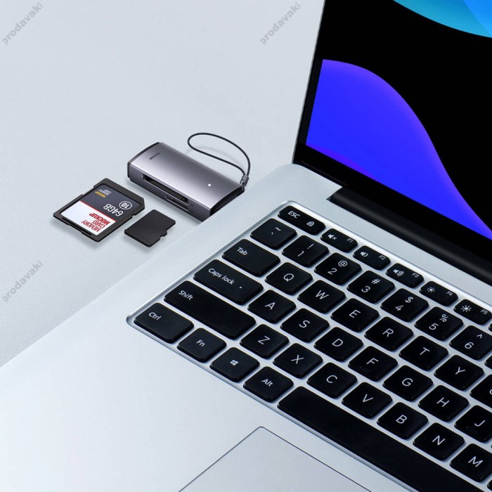 Кардрідер Baseus Lite Series USB-A to SD/TF Card Reader Grey WKQX060013