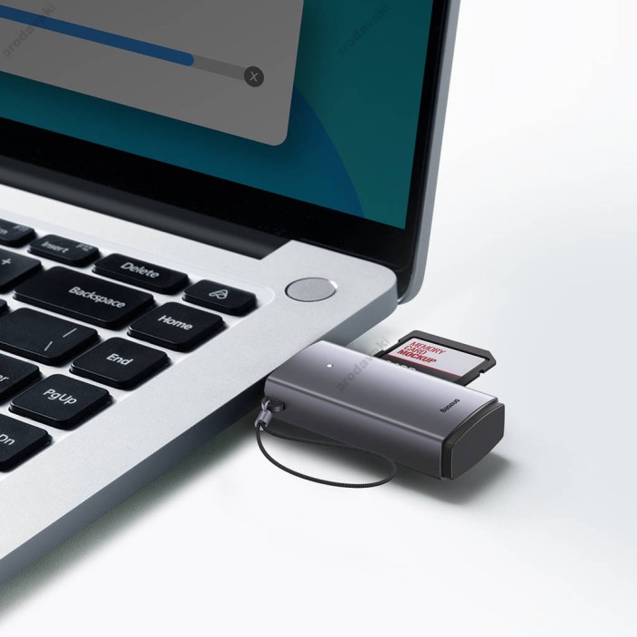 Кардрідер Baseus Lite Series USB-A to SD/TF Card Reader Grey WKQX060013