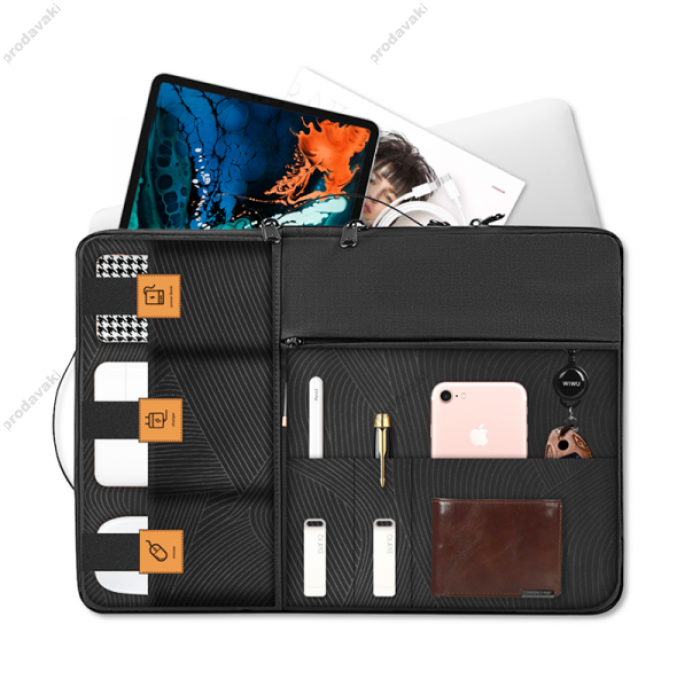 Сумка WIWU Alpha Double Layer Sleeve Bag для MacBook ноутбука планшета 13"-14.2" Black