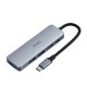 USB-Хаб Wiwu 541BC Alpha 5в1 Type-C to 3xUSB 3.0+USB 2.0+PD Grey