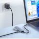 USB-Хаб Wiwu 541BC Alpha 5в1 Type-C to 3xUSB 3.0+USB 2.0+PD Grey