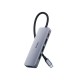 USB-Хаб Wiwu 541BC Alpha 5в1 Type-C to 3xUSB 3.0+USB 2.0+PD Grey