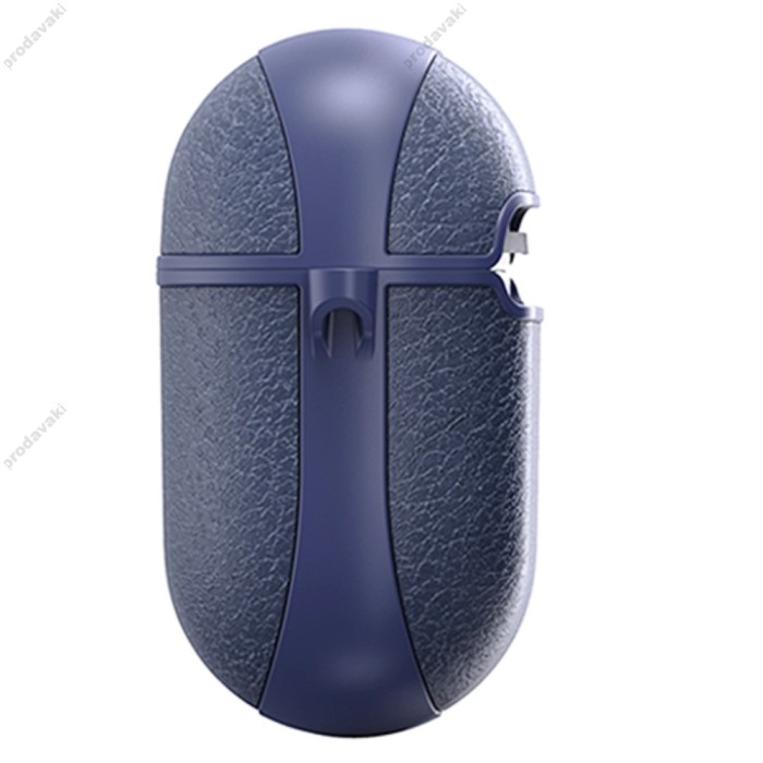 Чохол для AirPods 3 Wiwu Calfskin Genuine Leather Blue