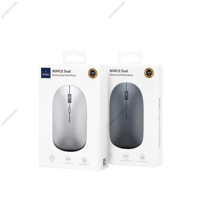 Комп'ютерна мишка WiWU Dual Model Premium Wireless Mouse with Bluetooth and 2.4G Wireless Mouse WM104 Silver