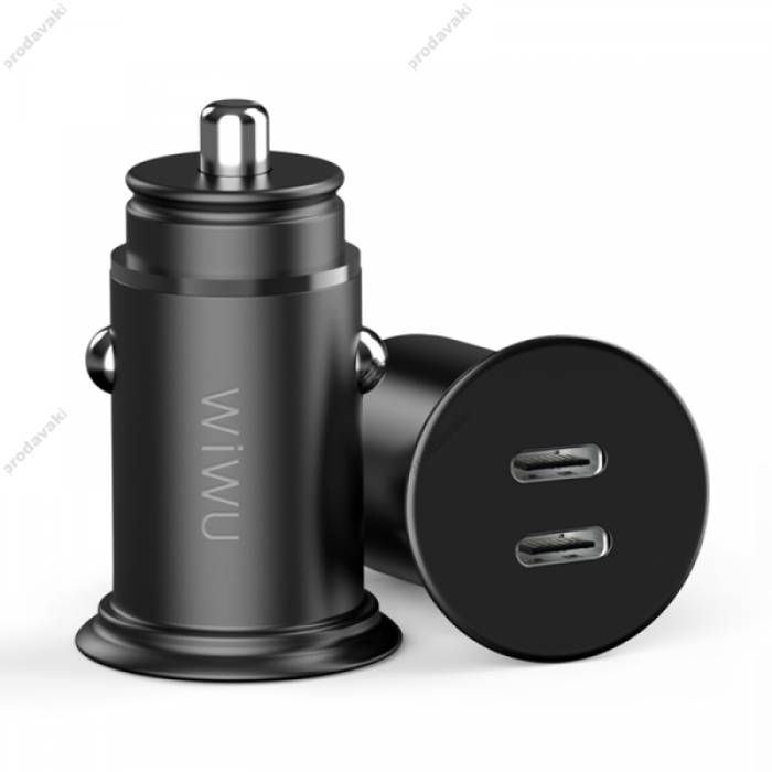 Автомобільний зарядний пристрій Wiwu PC400 Type-C Dual 40W Black