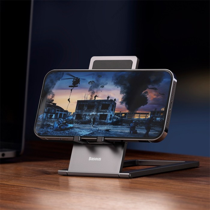 Підставка Baseus Foldable Metal Desktop Holder для телефонів та планшетів Gray (LUKP000013)