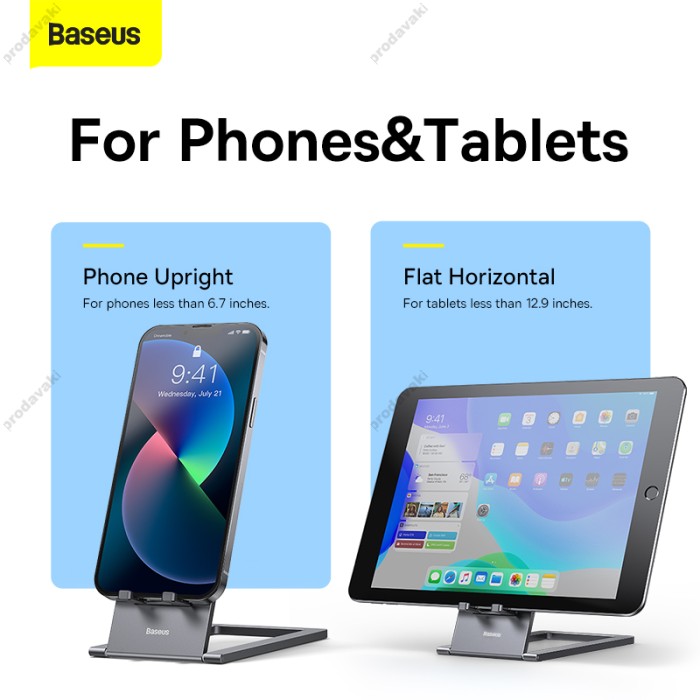Підставка Baseus Foldable Metal Desktop Holder для телефонів та планшетів Gray (LUKP000013)
