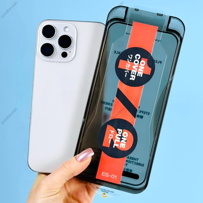 Захисне скло Remax ES-01 з аплікатором для iPhone 17 Air чорне