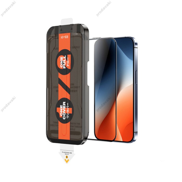 Захисне скло Remax ES-01 з аплікатором для iPhone 17 Air чорне