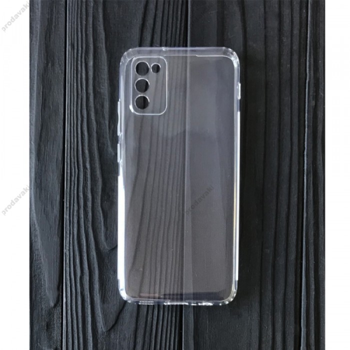 Силікон 0.5mm із заглушками+захист камери Samsung A02S (A025) Clear