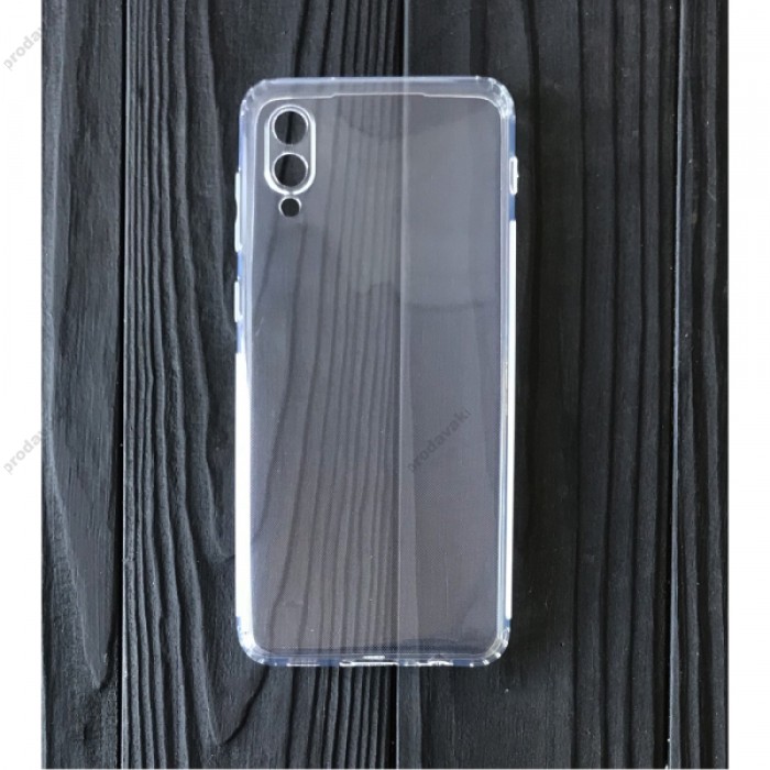 Силікон 0.5mm із заглушками+захист камери Samsung A02 (A022) Clear