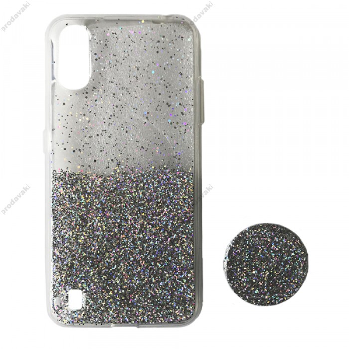 Силікон Fashion popsoket для Samsung A01 (A015) silver