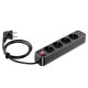 Подовжувач мережі фільтр HOCO NS1 Aura 4-bit extension 4Plug/1PD20W/2USB/QC3.0/4000W/3A/1,8m Black