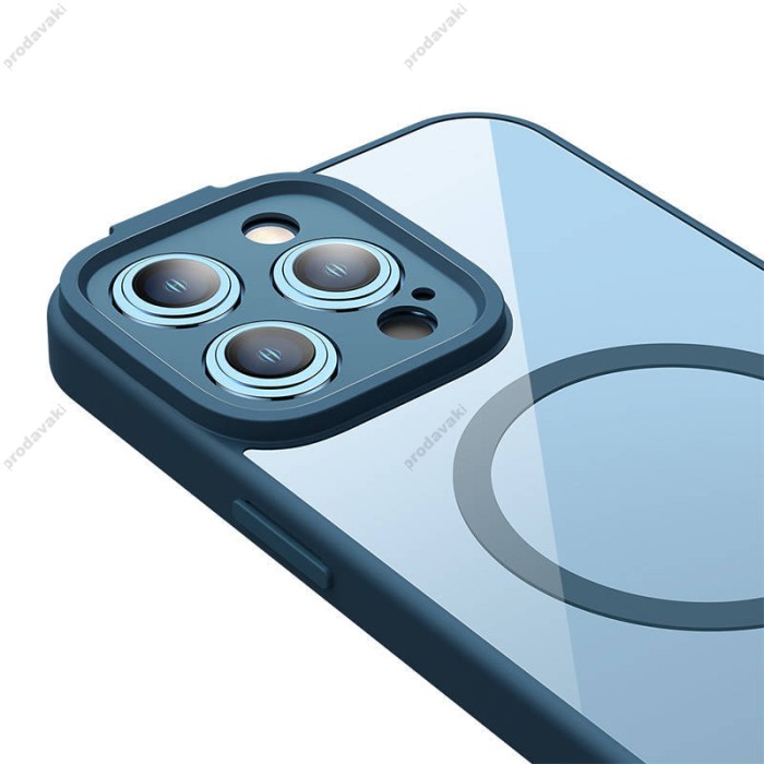Чохол Baseus Frame Series Magnetic Case+ Скло прозоре 0.22mm для Apple iPhone 14 Pro (ARJT020103) Blue