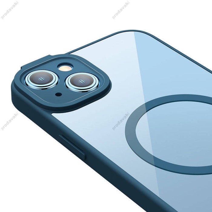 Чохол Baseus Frame Series Magnetic Case+ Скло прозоре 0.22mm для Apple iPhone 14 (ARJT020003) Blue