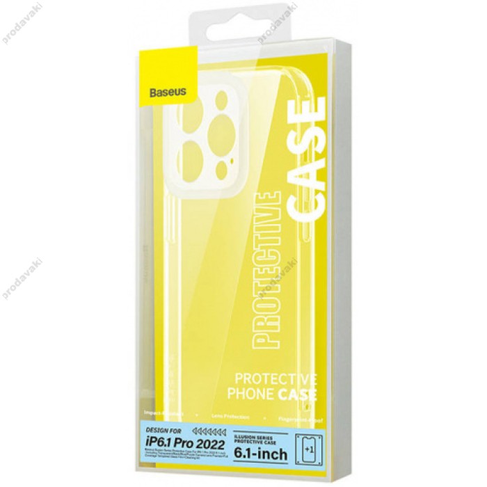 Чохол Baseus Illusion Series transparent Case+ Скло прозоре 0.22mm + Змінні рамки для Apple iPhone 14 Pro (ARHJ000102)