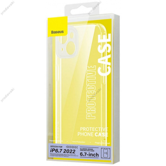 Чохол Baseus Illusion Series transparent Case+ Скло прозоре 0.22mm + Змінні рамки для Apple iPhone 14 Plus (ARHJ010002)
