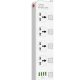 Подовжувач мережі фільтр Ldnio SE4408 - 4 USB 4 Ports  3.4A - White