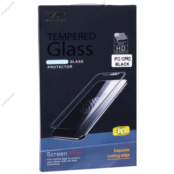 захисне скло Veron 3D Curved Premium iPhone 12 /12 Pro (6.1 ) black тех упаковка