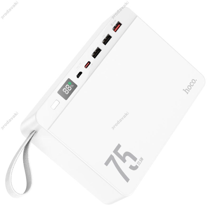 Повербанк портативний акумулятор Power bank Hoco J94 Overlord 22.5W 75000mAh White