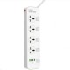 Подовжувач мережі фільтр Ldnio SE4408 - 4 USB 4 Ports  3.4A - White