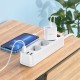 Подовжувач мережі фільтр HOCO NS2 3-position extension cord socket 3USB/3socket/4000W/1,8m White