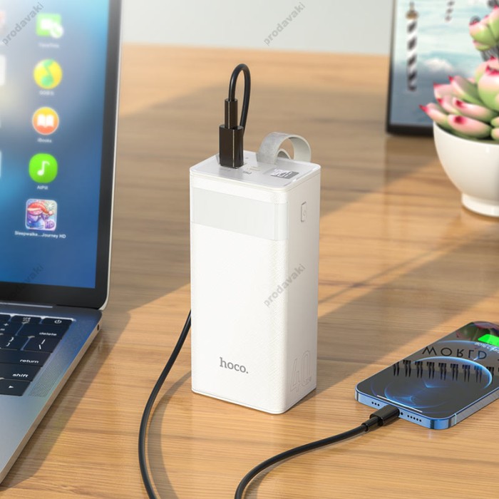 Повербанк портативний акумулятор Power Bank Hoco J86 Powermaster 22.5W 40000 mAh White