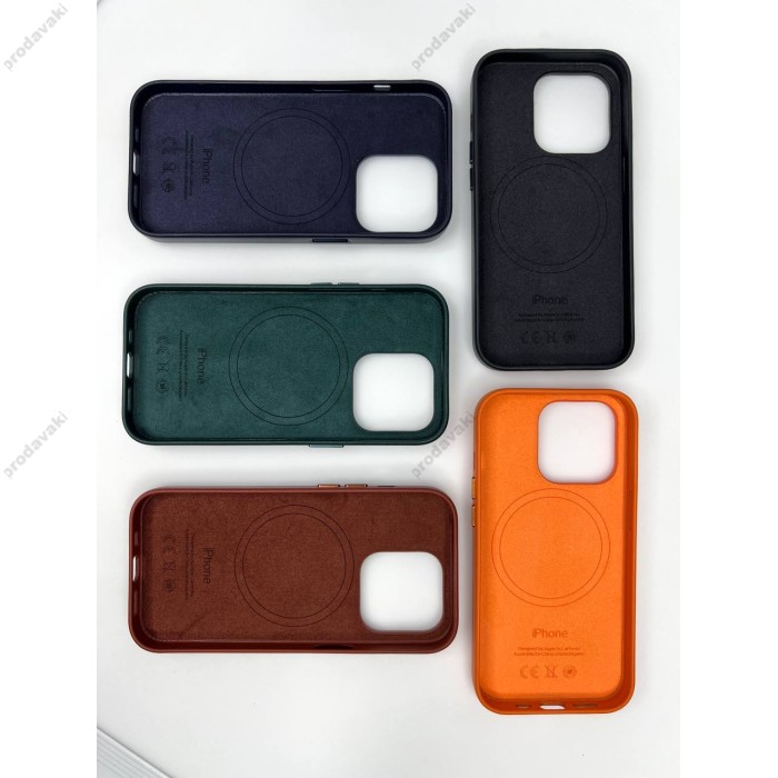 Чохол Leather Case Full MagSafe шкіряний iPhone 14 Pro Max Ink 