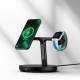 Бездротова зарядка Baseus Swan stand 3in1 magnetic charger with USB Type C cable 1m black (WXTE000101)