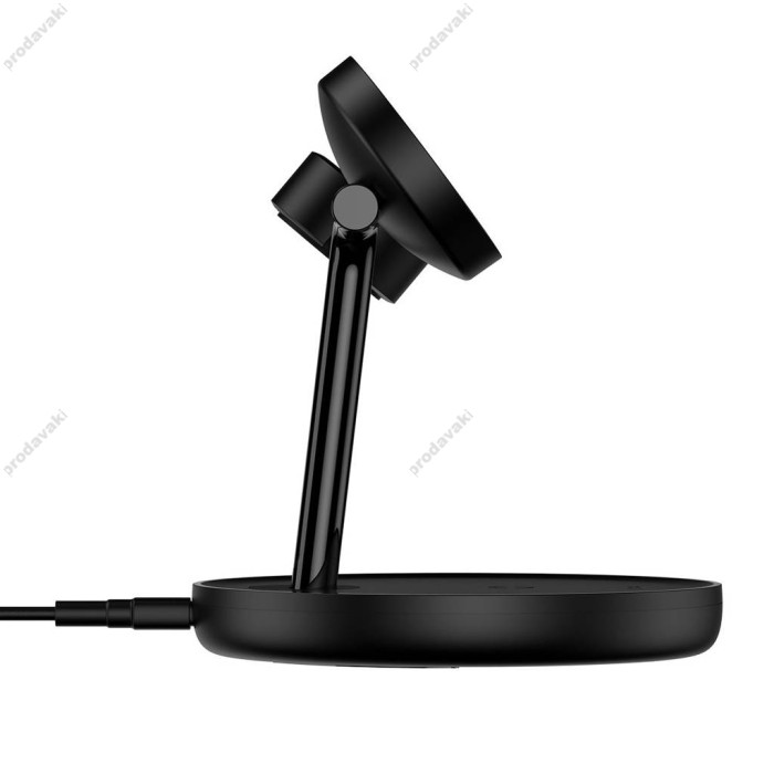 Бездротова зарядка Baseus Swan stand 3in1 magnetic charger with USB Type C cable 1m black (WXTE000101)