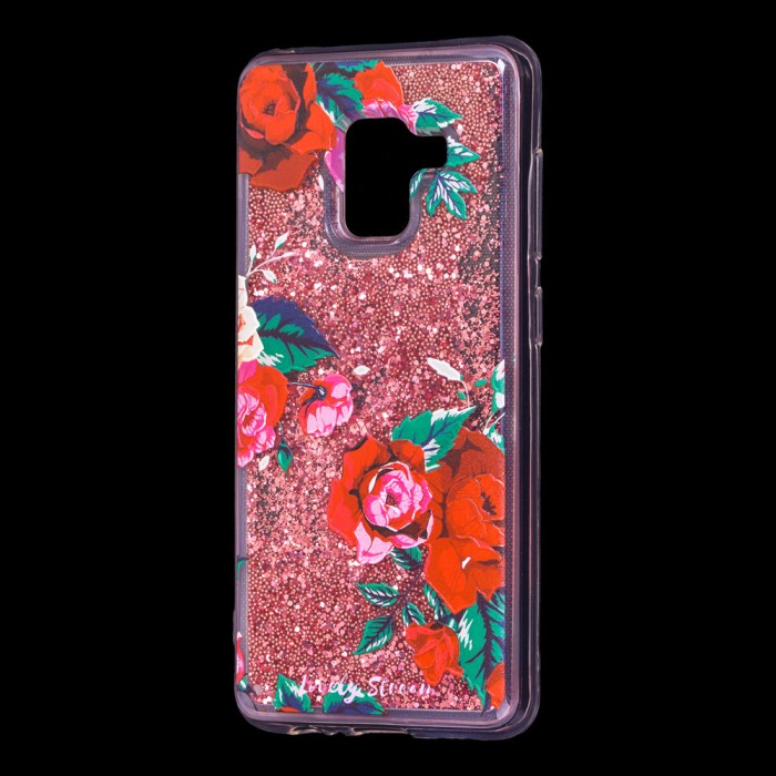 Чохол для Samsung Galaxy A8 2018 (A530) вода червоний "червоні троянди"