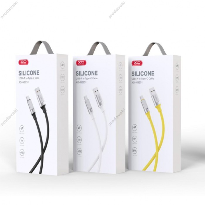 Кабель XO NB251 Liquid Silicone Rubber для Lightning 6A/1m Чорний