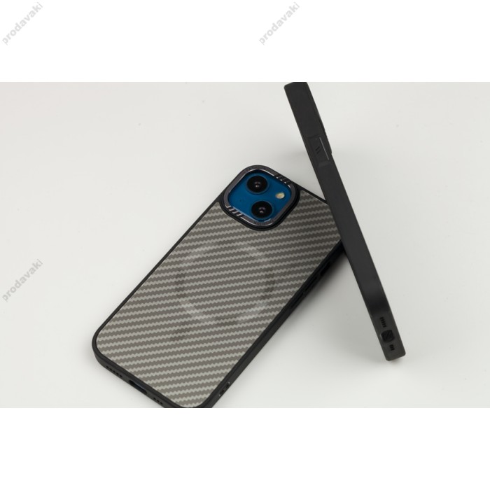 Чохол для iPhone 13 Berlia Armor Carbon MagSafe grey