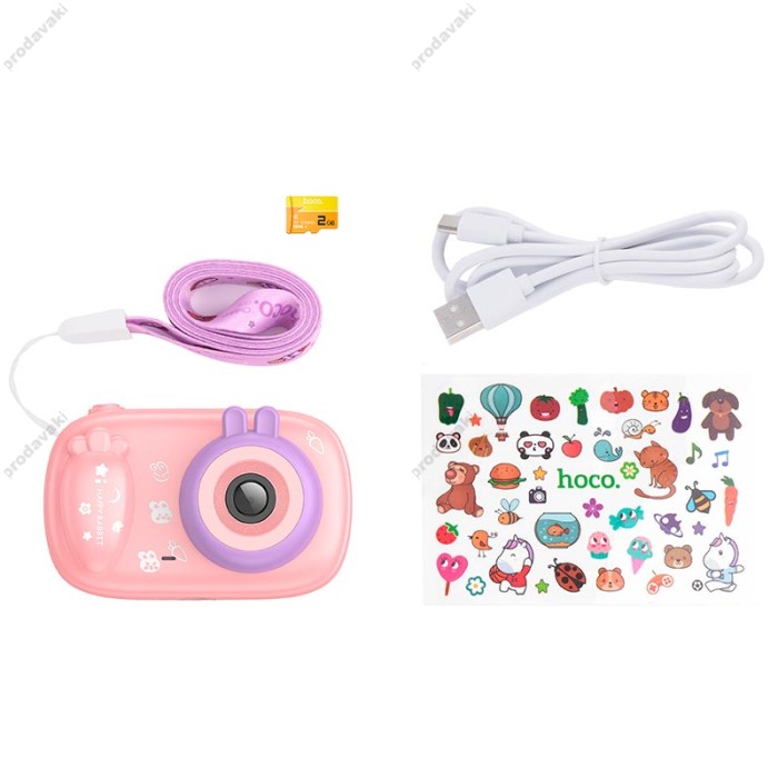 Дитяча Цифрова фото-Відео камера HOCO DV205 Dual-camera children camera 2.0" HD screen pink